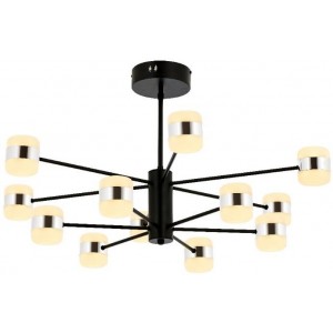 METAL LED AND ACRYLIC BLACK COLOR AND CHROME PLATED CHANDELIER 85 CM DIAMETER LOAD: 50 CM